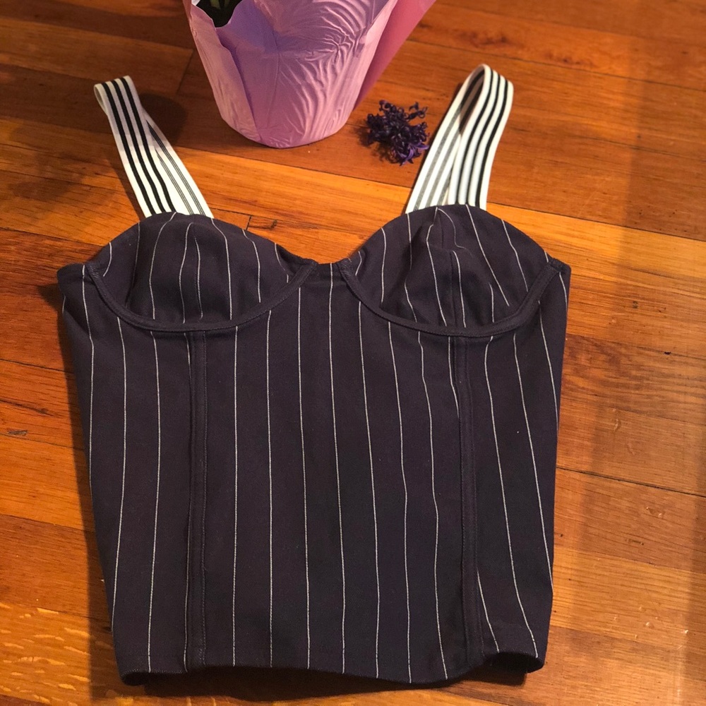Pin stripped Corset with stretch.